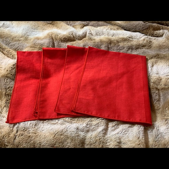 Dining Set Of 4 Red Cloth Napkins Poshmark